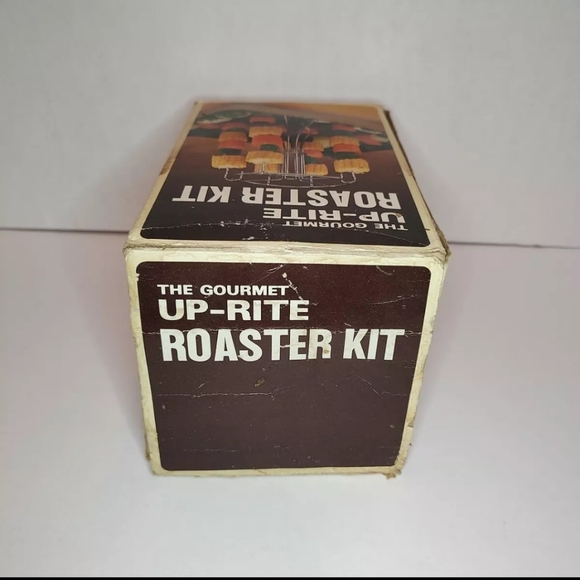 Kmart "The Gourmet Up-Rite Roaster Kit" VTG Steel Top & Bottom Rack & Skewers - Picture 11 of 13